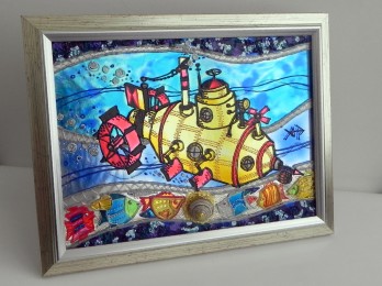 Картина  Витражная картина "Ретро-Субмарина" 