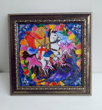 Картина в смешанной технике «Георгий Победоносец побеждает зло»  