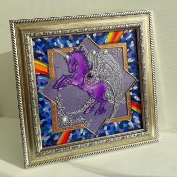 Картина в смешанной технике "Небесный единорог"  