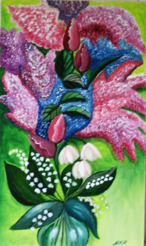 Картина в смешанной технике "Светлого мая привет"