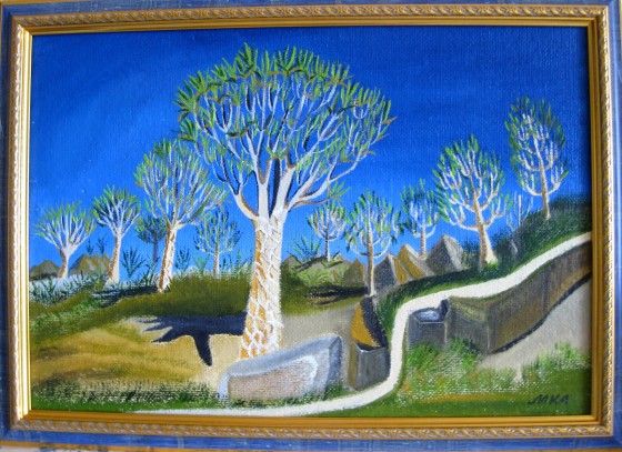 Картина маслом "Роща колчановых деревьев" Намибия