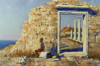 Картина маслом Руины старого города