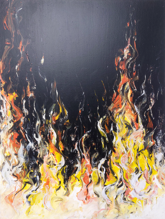 Картина акрилом Абстракция  "Пламя"