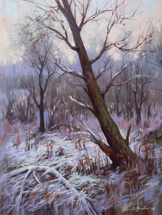 Картина пастелью 37 оттенков ноября