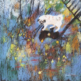 Картина пастелью Гаврюша и отражения