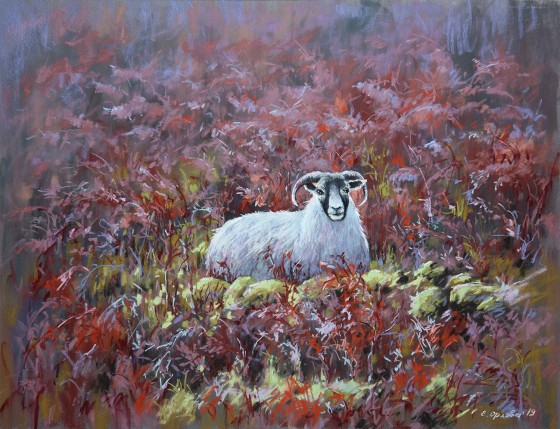 Картина пастелью В королевстве лесных трав