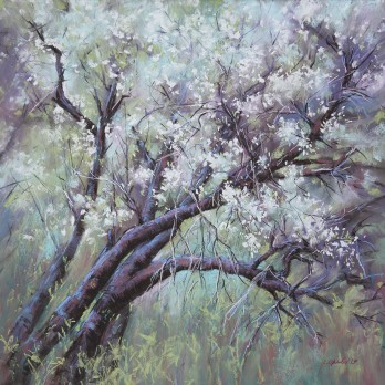 Картина пастелью Цветение вишни