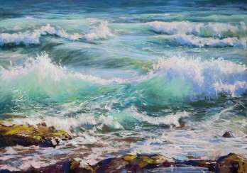 Картина пастелью Море
