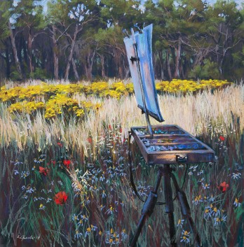 Картина пастелью Пленэр в Провансе