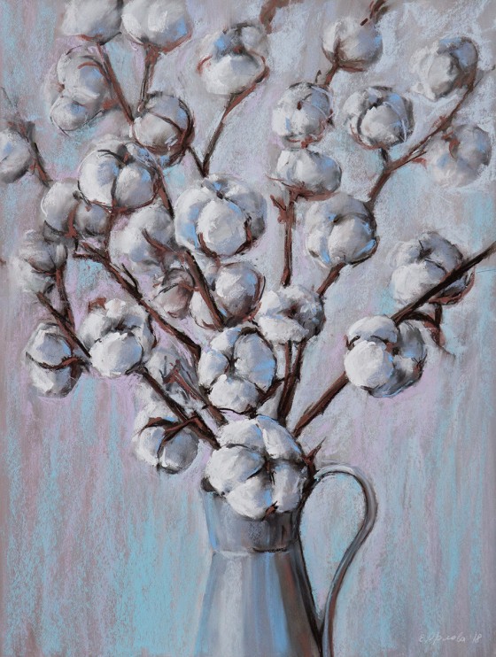 Картина пастелью Зимний букет