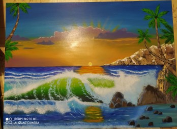 Картина маслом Морская волна