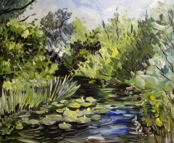 Картина маслом Озеро