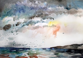 Картина акварелью Пейзаж