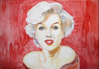 Картина акварелью Мерлин Монро