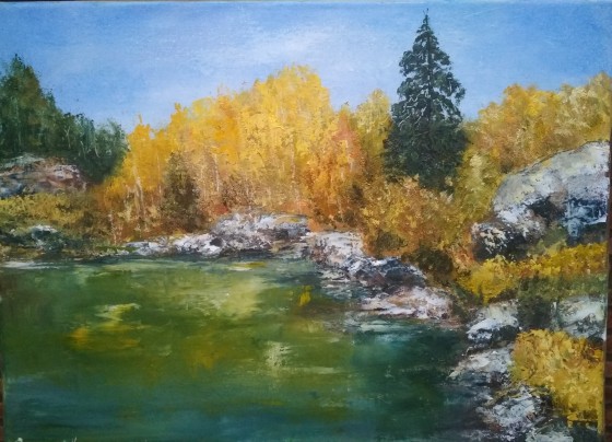 Картина маслом Озеро