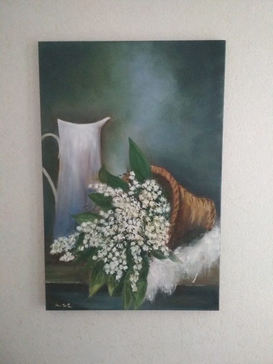 Картина маслом Ландыши