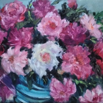 Картина маслом Пионы
