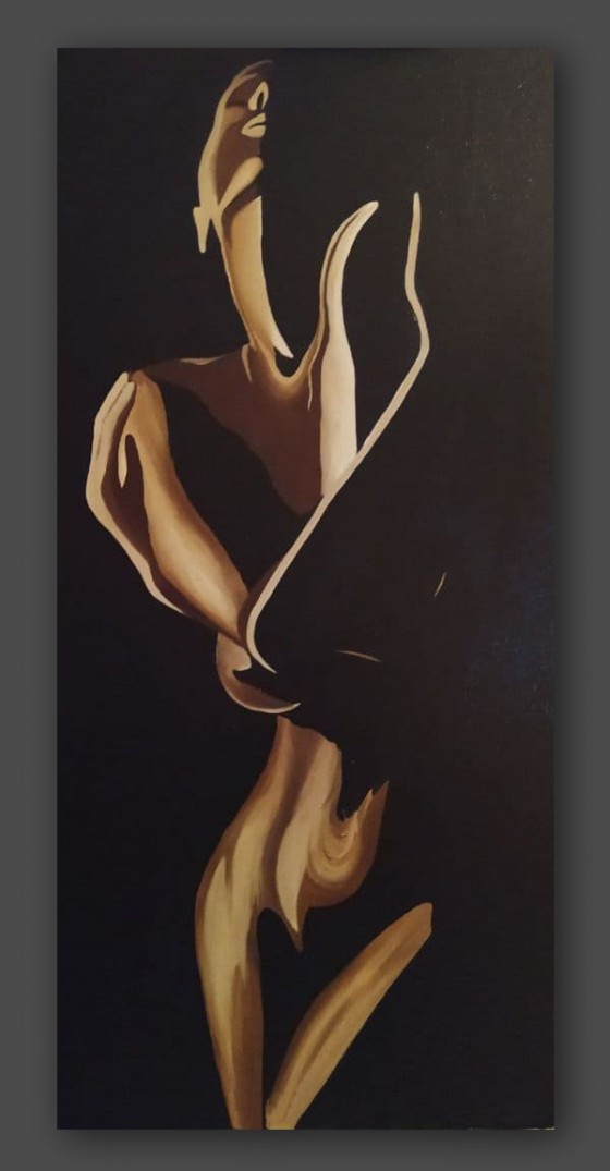 Картина маслом Картина маслом силуэт