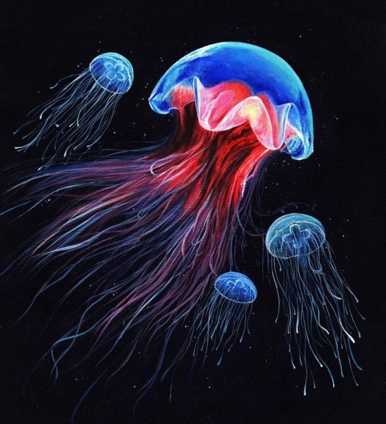 Картина акрилом Медузы