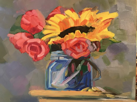 Картина маслом Подсолнухи