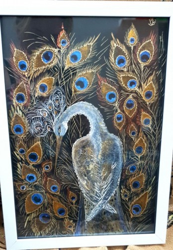 Картина в смешанной технике Жар-птица