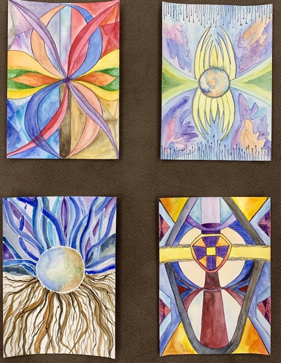 Картина акварелью Мандалы 