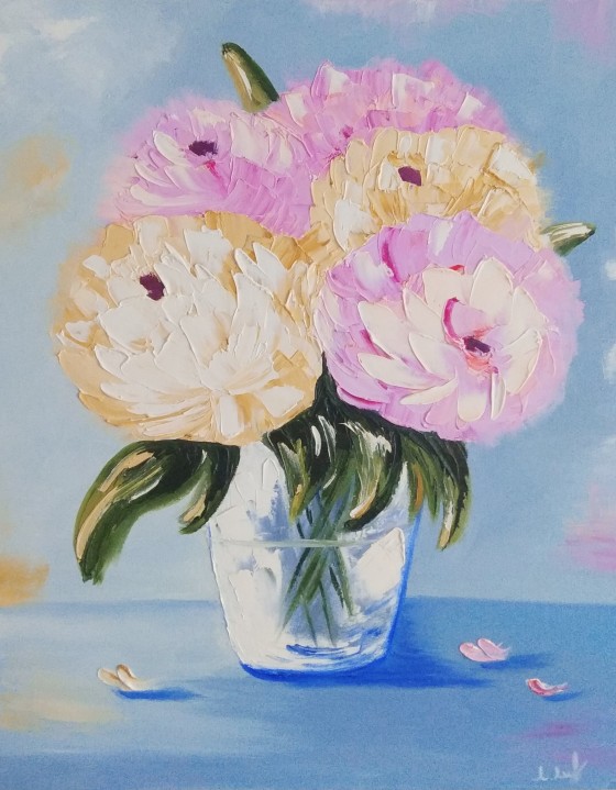 Картина маслом Цветы в вазе
