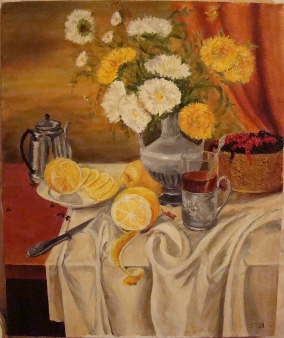 Картина маслом осенний натюрморт