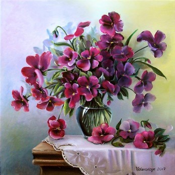 Картина маслом Анютки