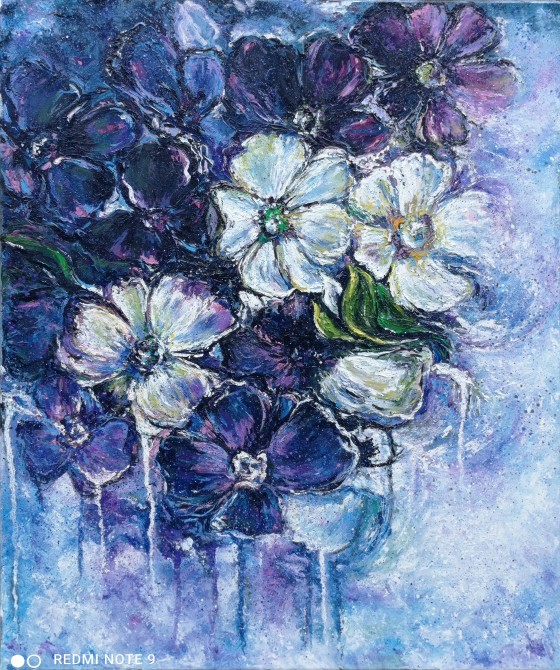 Картина маслом Фиолетовые цветы