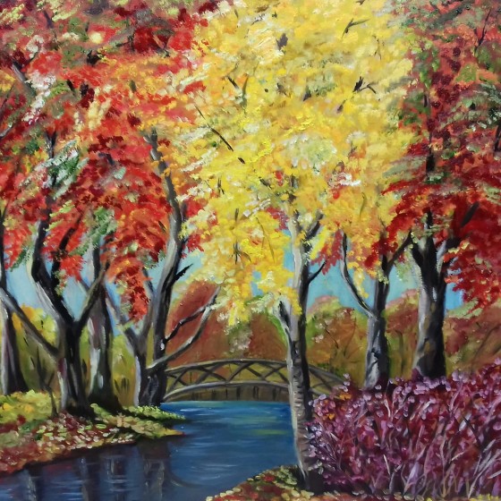 Картина маслом Яркая осень