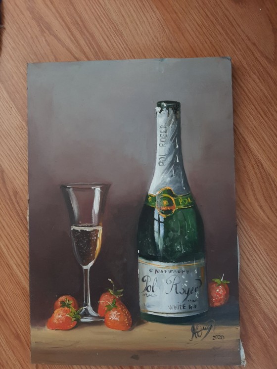Картина маслом Шампанское 
