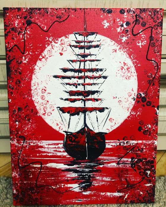 Картина акрилом Корабль 