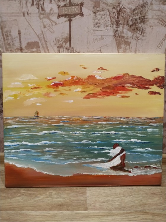 Картина маслом Влюбленные в стихию