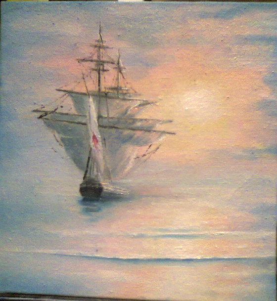 Картина маслом Парусник