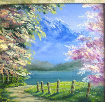 Картина маслом Сакура