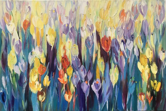 Картина маслом Весенняя поляна