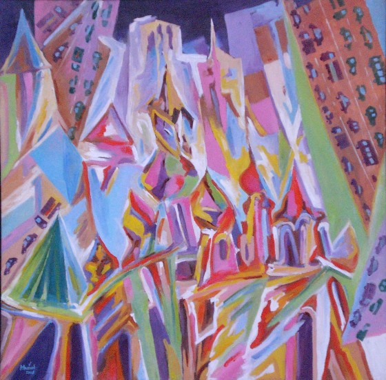 Картина маслом Мегаполис "М..а"