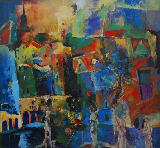 Картина маслом Львів з химерами