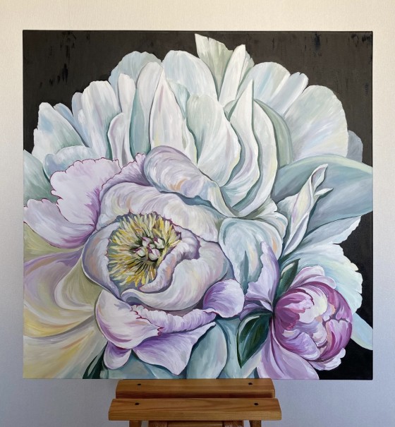 Картина маслом Пионы