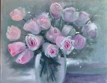 Картина маслом Розовый ветер 