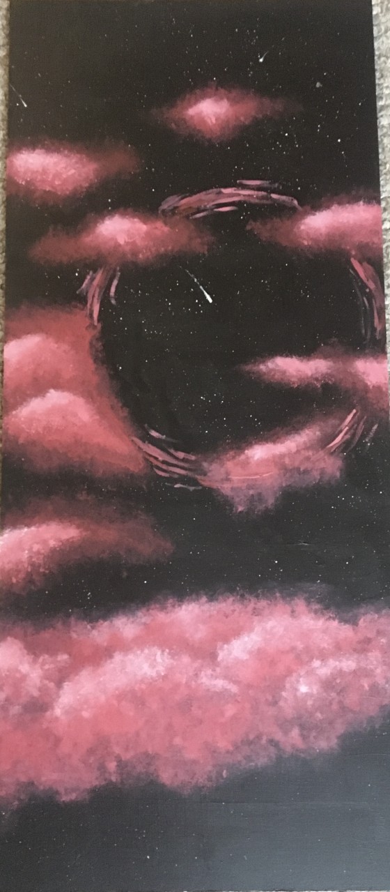 Картина акрилом «Кровавое затмение»