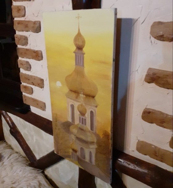 Картина маслом Картина маслом " Рассвет в Киево-Печерской лавре"