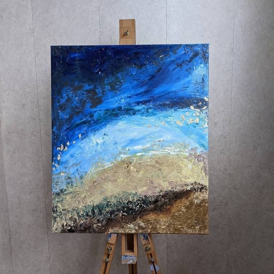 Картина маслом Абстракция "Реквием по морю" 