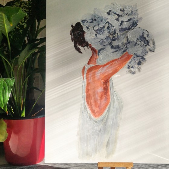 Картина акрилом Цветы в мыслях