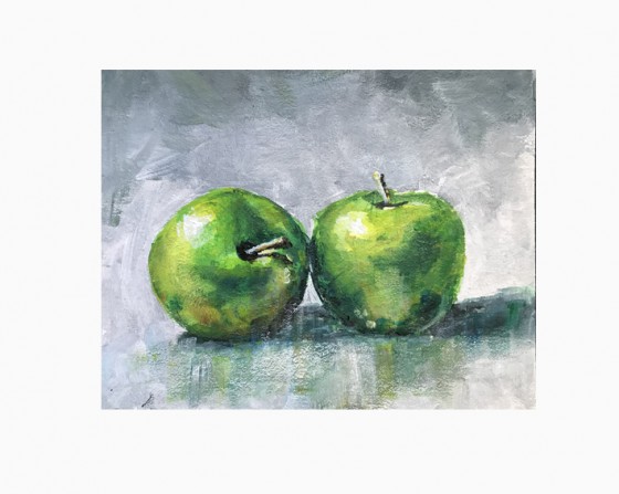 Картина акрилом "Яблоки"