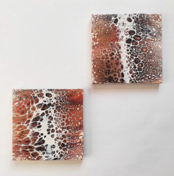 Картина акрилом Диптих, абстракция, 20 х 20 см.