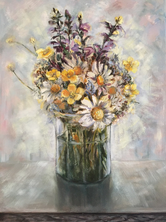 Картина маслом Ромашки