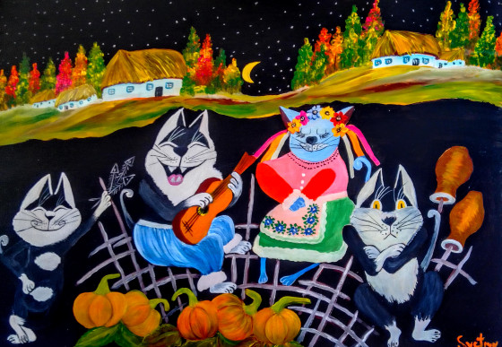 Картина акрилом Помолвка