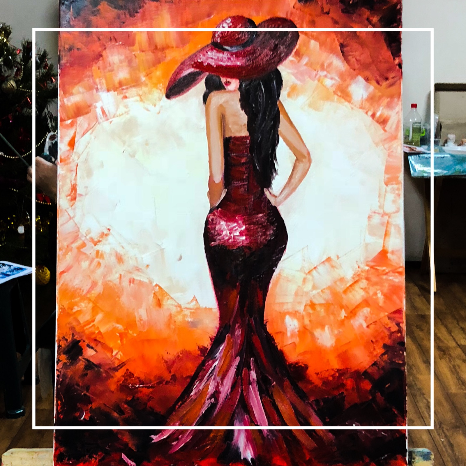 Картина маслом lady in red